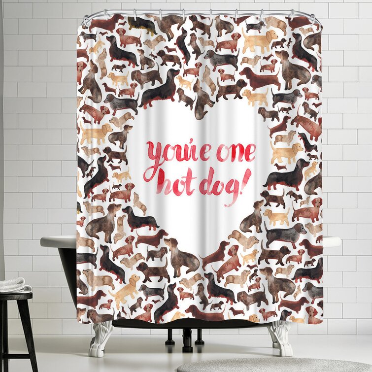 hot dog shower curtain